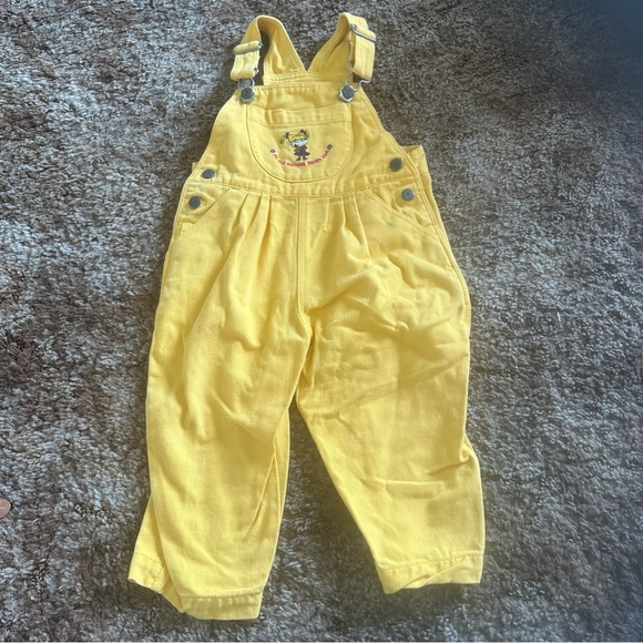 RARE Vintage Rugrats Angelica 1998 Nickelodeon Yellow Denim Overalls Kids Sz 2T - Picture 1 of 9